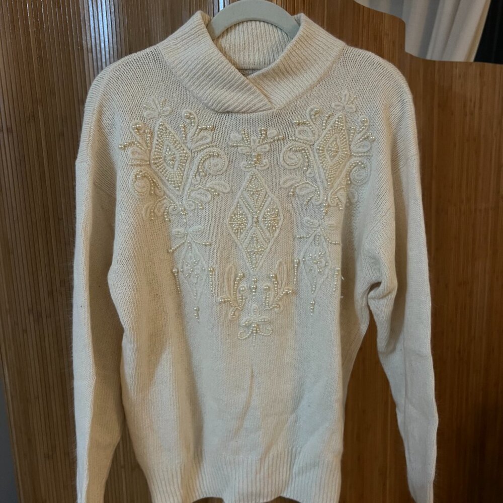 Ivory Embroidered Sweater